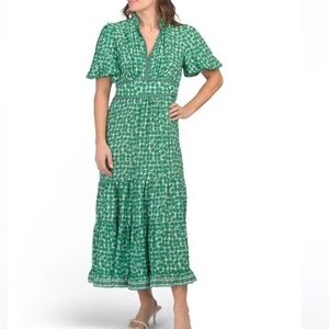 Green Floral Midi Dress